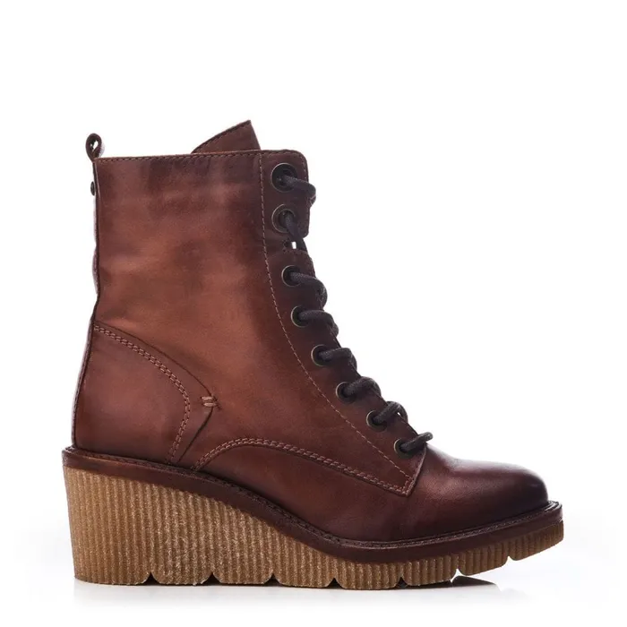 Heeled And Wedge Boots Women Moda In Pelle Braniyah Tan Leather