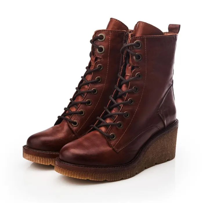 Heeled And Wedge Boots Women Moda In Pelle Braniyah Tan Leather
