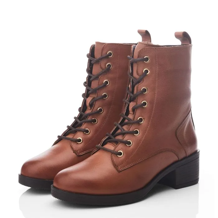 Heeled And Wedge Boots Women Moda In Pelle Calia Tan Leather Heeled And Wedge Boots Women Moda In Pelle Calia Tan Leather