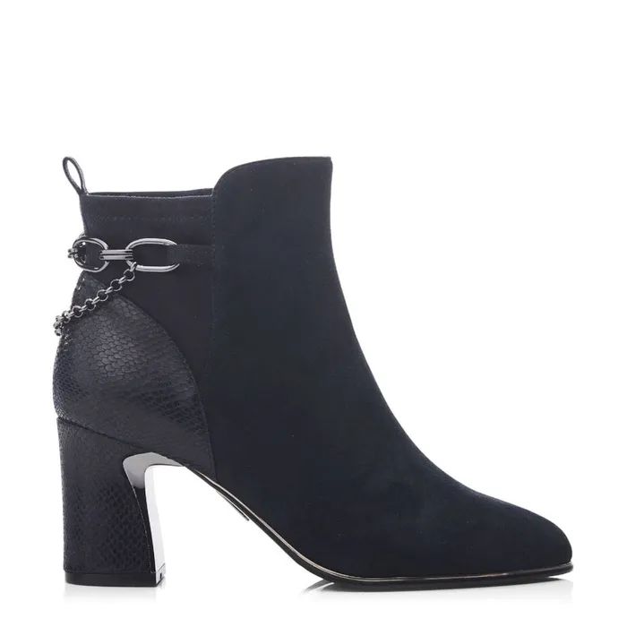 Heeled And Wedge Boots Women Moda In Pelle Klarisa Navy Suede