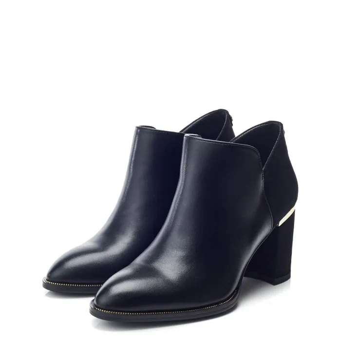 Heeled And Wedge Boots Women Moda In Pelle Madisonn Black Porvair