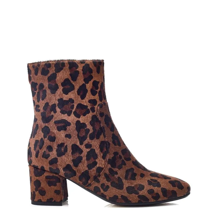 Heeled And Wedge Boots Women Moda In Pelle Otto Leopard Suede