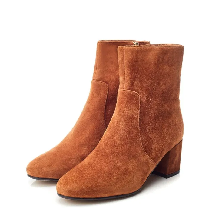 Heeled And Wedge Boots Women Moda In Pelle Otto Tan Suede