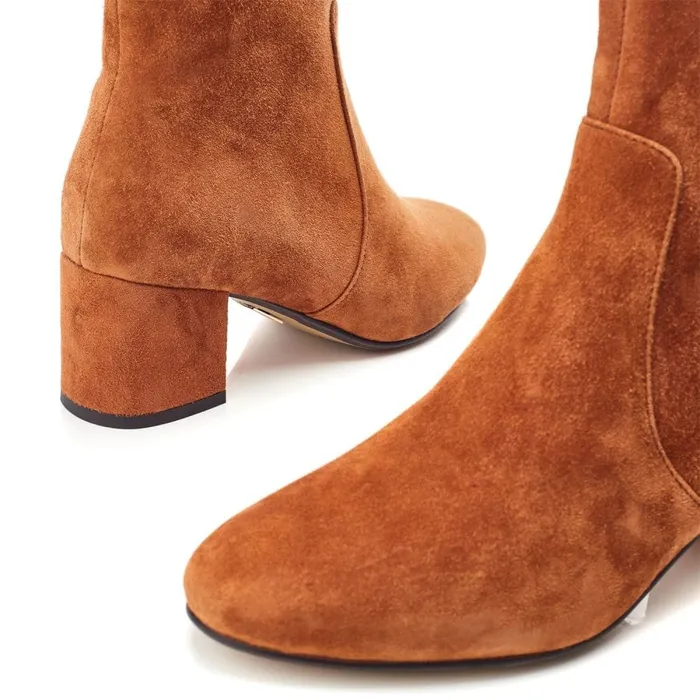 Heeled And Wedge Boots Women Moda In Pelle Otto Tan Suede
