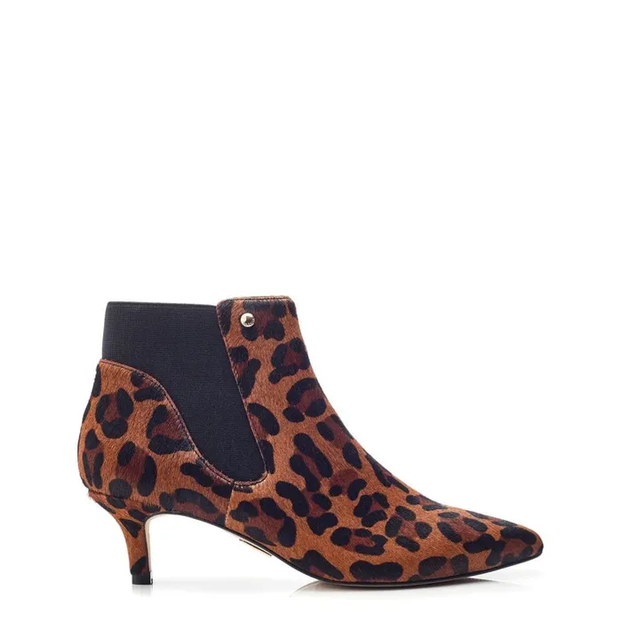 Heeled And Wedge Boots Women Moda In Pelle Qute Leopard Pony Hair