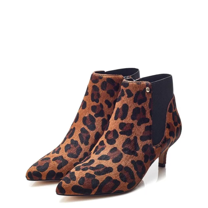 Heeled And Wedge Boots Women Moda In Pelle Qute Leopard Pony Hair