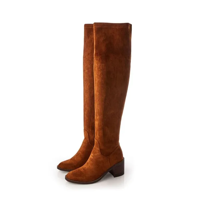 Heeled And Wedge Boots Women Moda In Pelle Sarianne Tan Alcantara