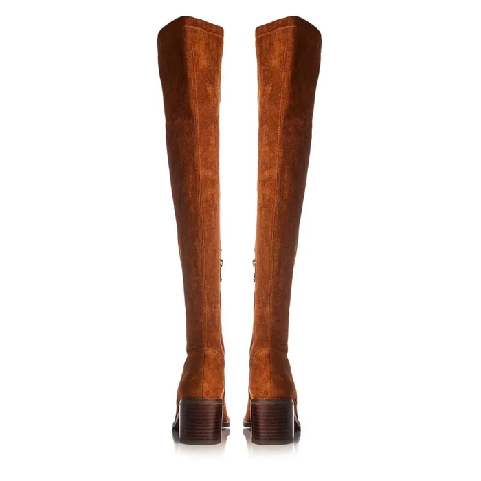 Heeled And Wedge Boots Women Moda In Pelle Sarianne Tan Alcantara