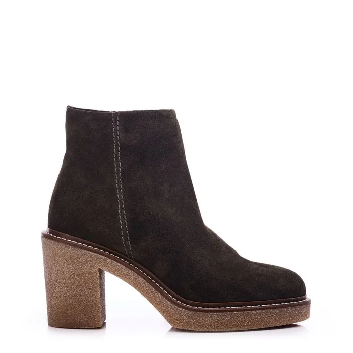 Heeled And Wedge Boots Women Moda In Pelle Shoon Sh Casero Olive Suede