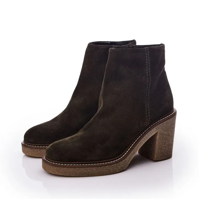 Heeled And Wedge Boots Women Moda In Pelle Shoon Sh Casero Olive Suede