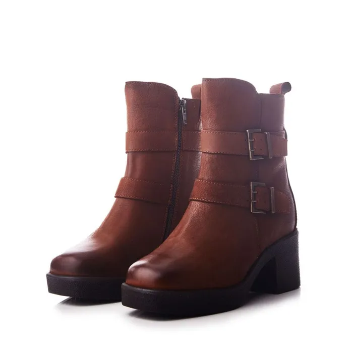Heeled And Wedge Boots Women Moda In Pelle Shoon Sh Sagitta Tan Nubuck