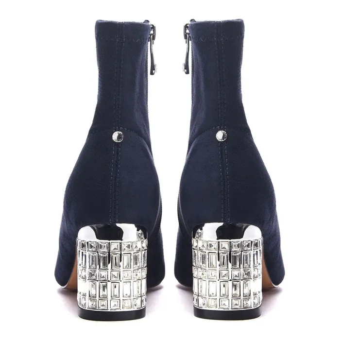 Heeled And Wedge Boots Women Moda In Pelle Tianna Navy Alcantara