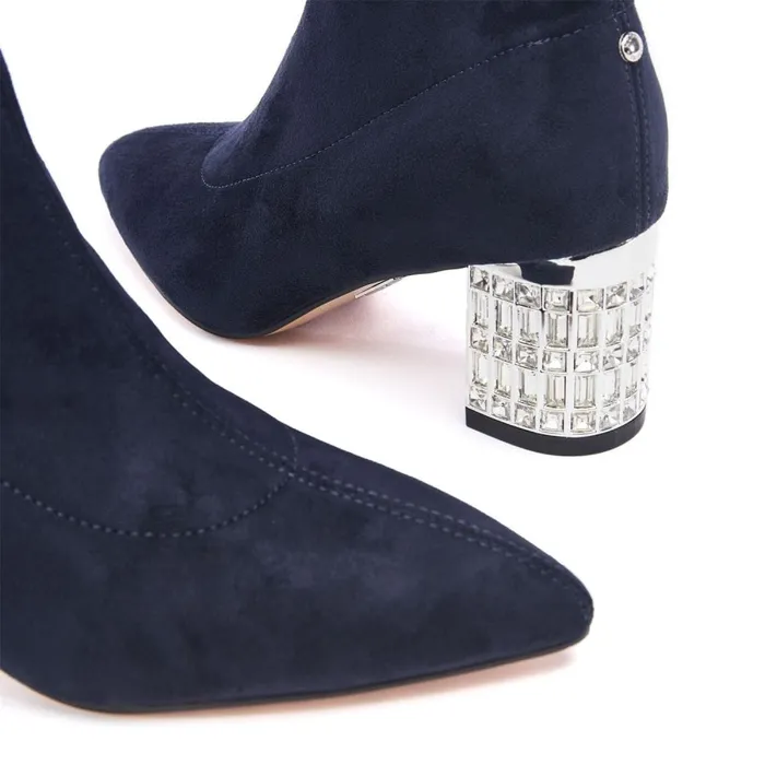 Heeled And Wedge Boots Women Moda In Pelle Tianna Navy Alcantara