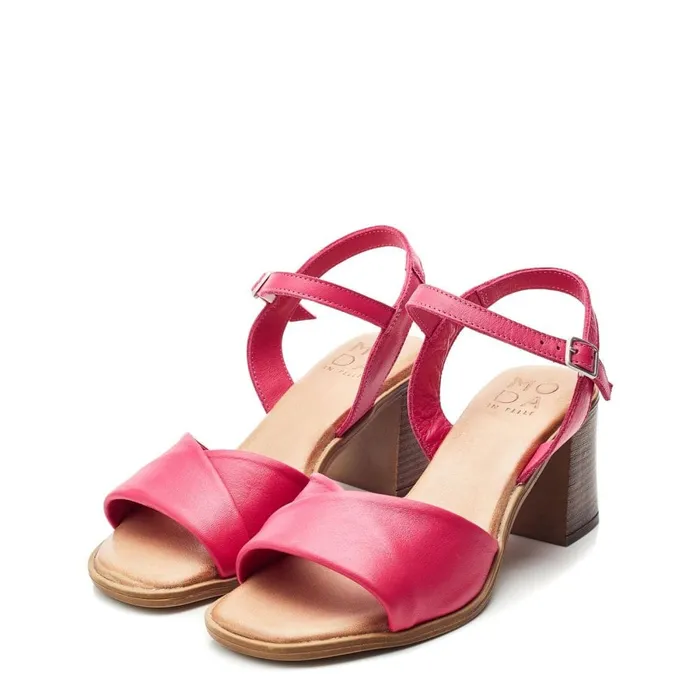 Heeled Sandals Women Moda In Pelle Lanie Pink Leather