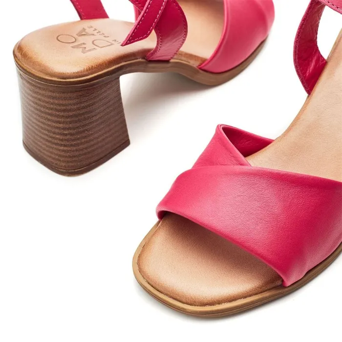 Heeled Sandals Women Moda In Pelle Lanie Pink Leather