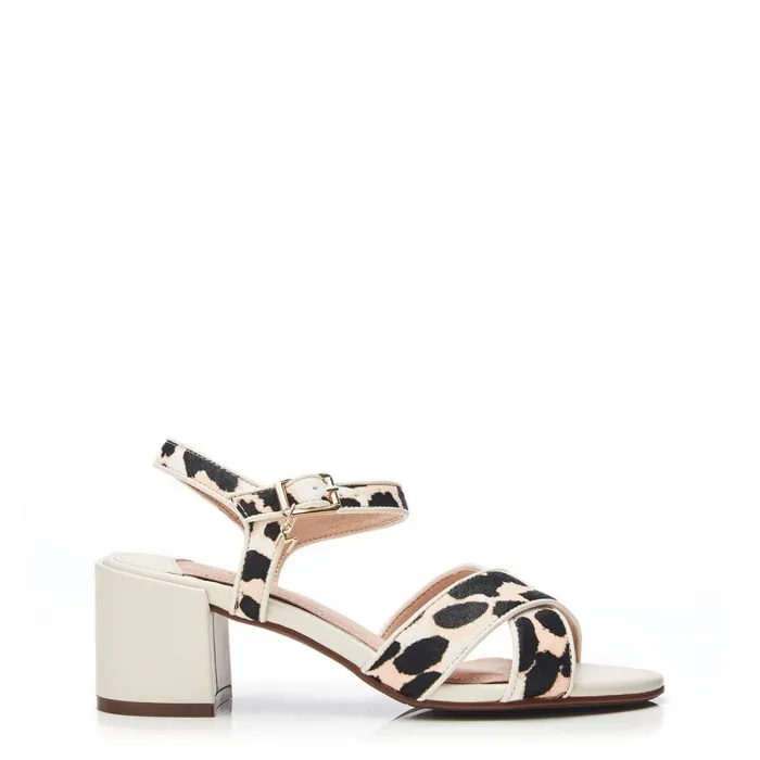 Heeled Sandals Women Moda In Pelle Lotsie Leopard Pony Hair