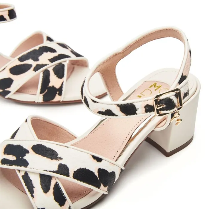 Heeled Sandals Women Moda In Pelle Lotsie Leopard Pony Hair