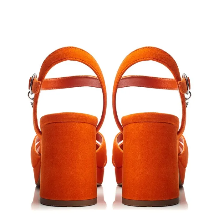 Heeled Sandals Women Moda In Pelle Marli Orange Suede