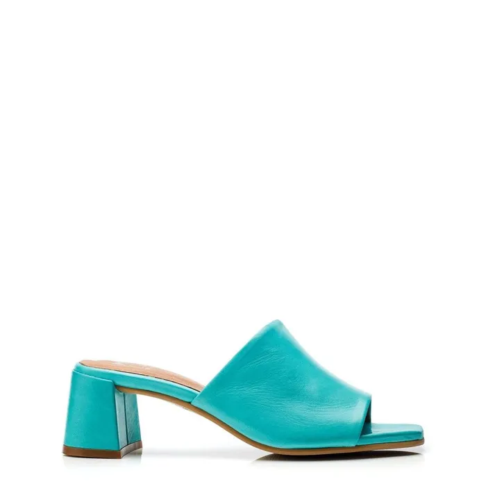 Heeled Sandals Women Moda In Pelle Mikia Turquoise Leather