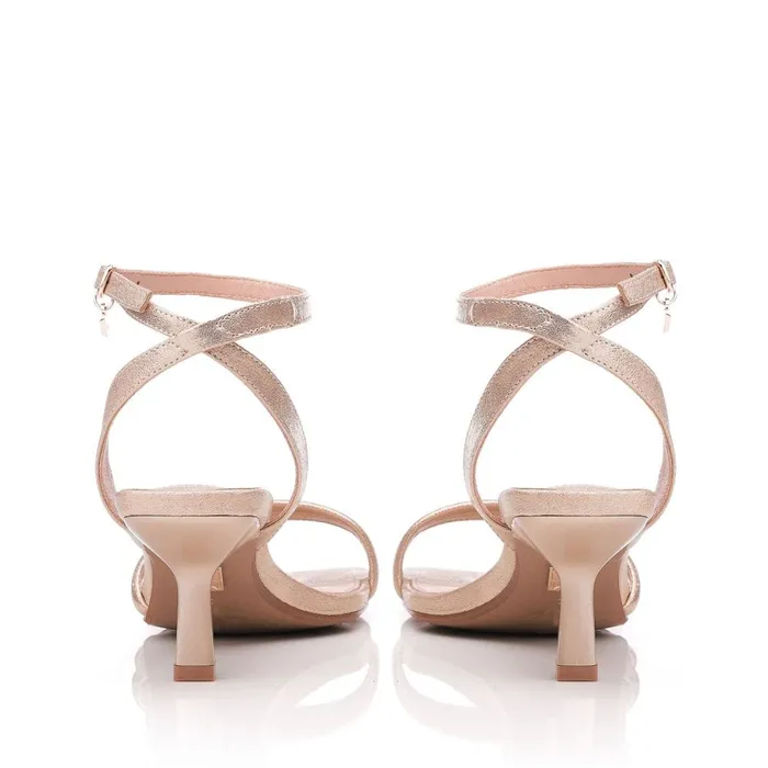 Heeled Sandals Women Moda In Pelle Rozalita Champagne Porvair