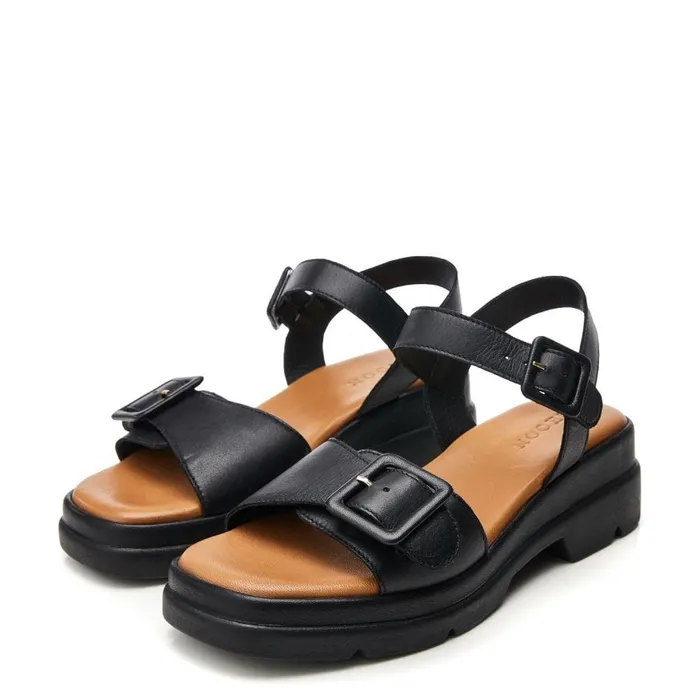 Heeled Sandals Women Moda In Pelle Shoon Sh Shore Black Leather