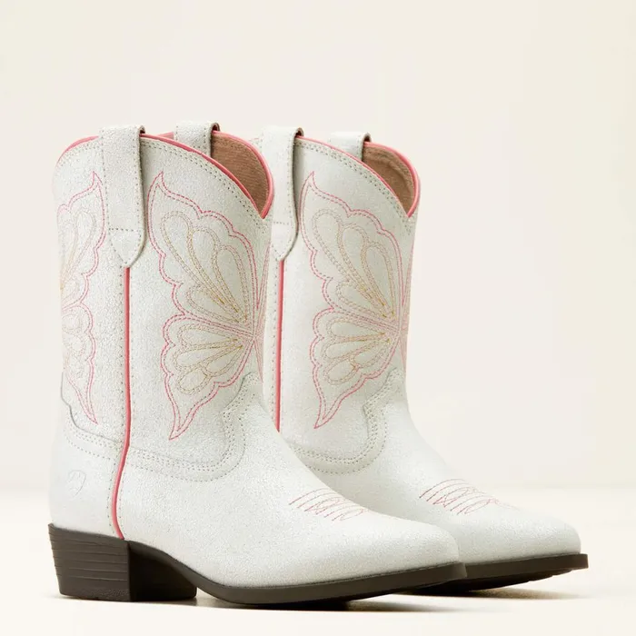 Heritage Butterfly Western Boot Distressed Ivory Kids Ariat Big Kids039 Footwear