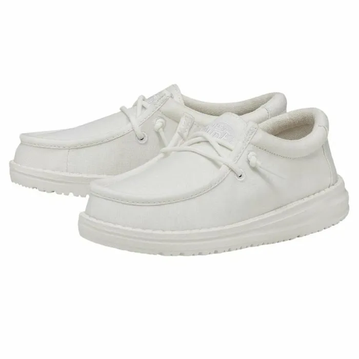 Hey Dude Big Kids Wally Youth Slub Canvas White 8211 Kids Hey Dude Big Kids Wally Youth Slub Canvas White 8211 Kids
