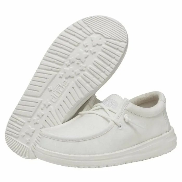 Hey Dude Big Kids Wally Youth Slub Canvas White 8211 Kids Hey Dude Big Kids Wally Youth Slub Canvas White 8211 Kids