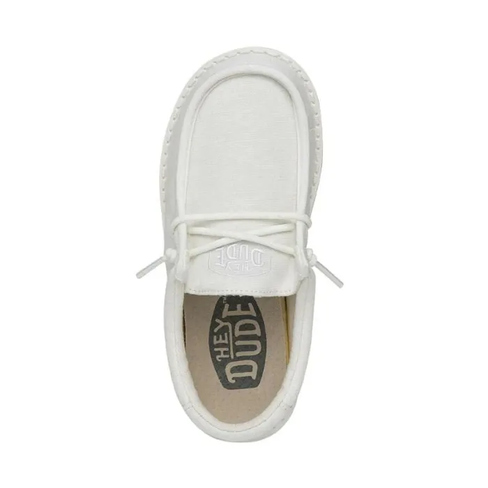 Hey Dude Big Kids Wally Youth Slub Canvas White 8211 Kids Hey Dude Big Kids Wally Youth Slub Canvas White 8211 Kids
