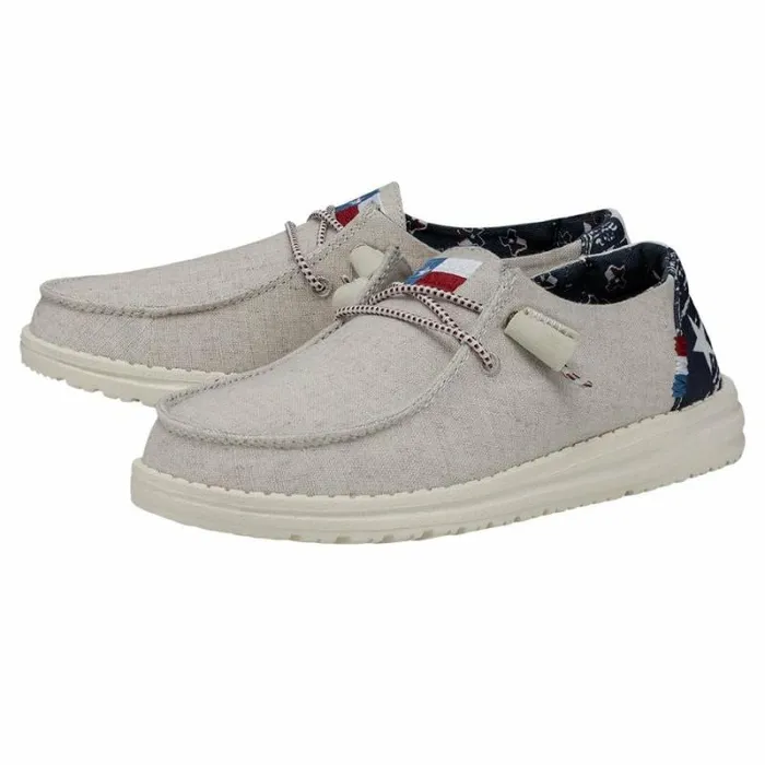 Hey Dude Wendy Wendy Texas Canvas Off White 8211 Women Hey Dude Wendy Wendy Texas Canvas Off White 8211 Women