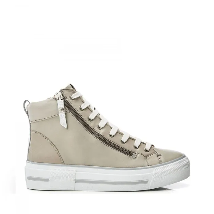HighTop Trainers Women Moda In Pelle Annaken Light Grey Leather