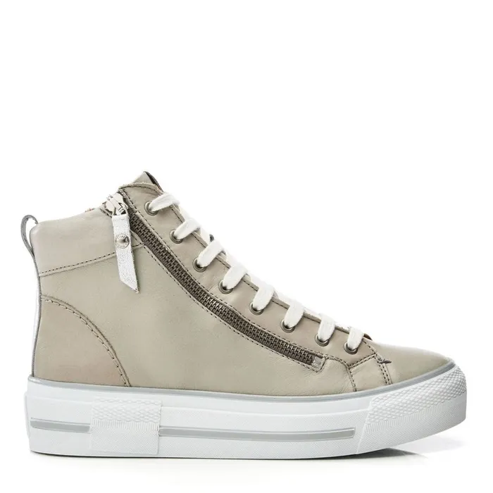HighTop Trainers Women Moda In Pelle Annaken Light Grey Leather