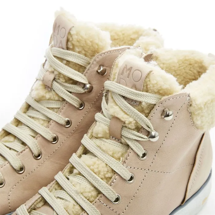 HighTop Trainers Women Moda In Pelle Anniia Cream Leather