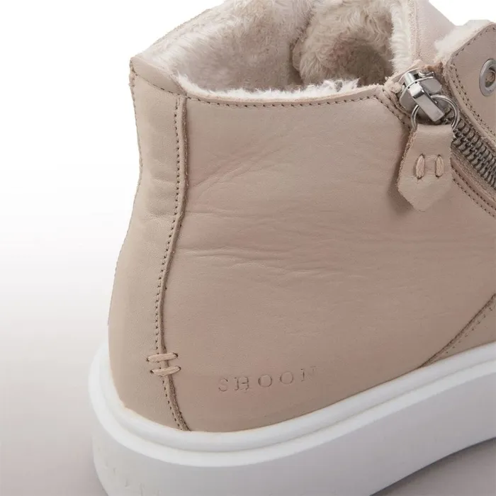 HighTop Trainers Women Moda In Pelle Shoon Sh Implore Cream Leather