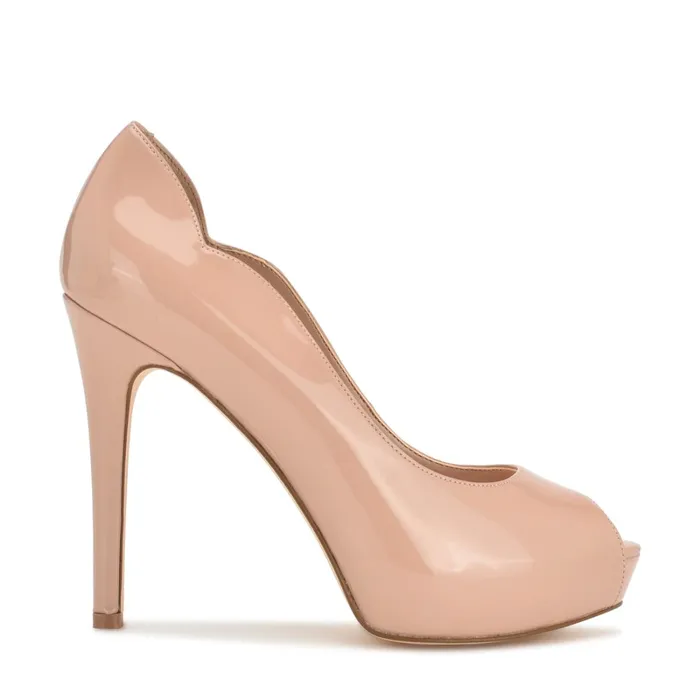 Hilare Peep Toe Pumps Light Natural Women Nine West Pumps
