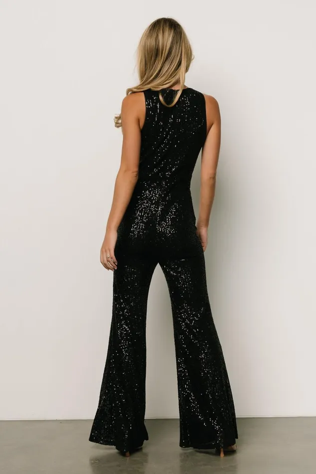 Hillary Sequin Jumpsuit Black Women Baltic Born Embellished Sequin Hillary Sequin Jumpsuit Black Women Baltic Born Embellished Sequin