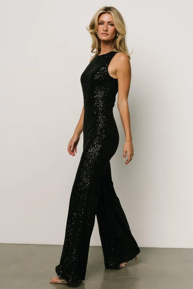 Hillary Sequin Jumpsuit Black Women Baltic Born Embellished Sequin Hillary Sequin Jumpsuit Black Women Baltic Born Embellished Sequin