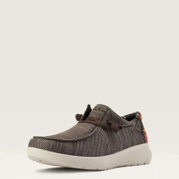 Hilo Heathered Brownred Southwest Print Men Ariat Shoes and Sneakers