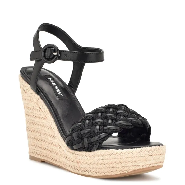 Hosana Espadrille Wedge Sandals Black Women Nine West Wedges Hosana Espadrille Wedge Sandals Black Women Nine West Wedges
