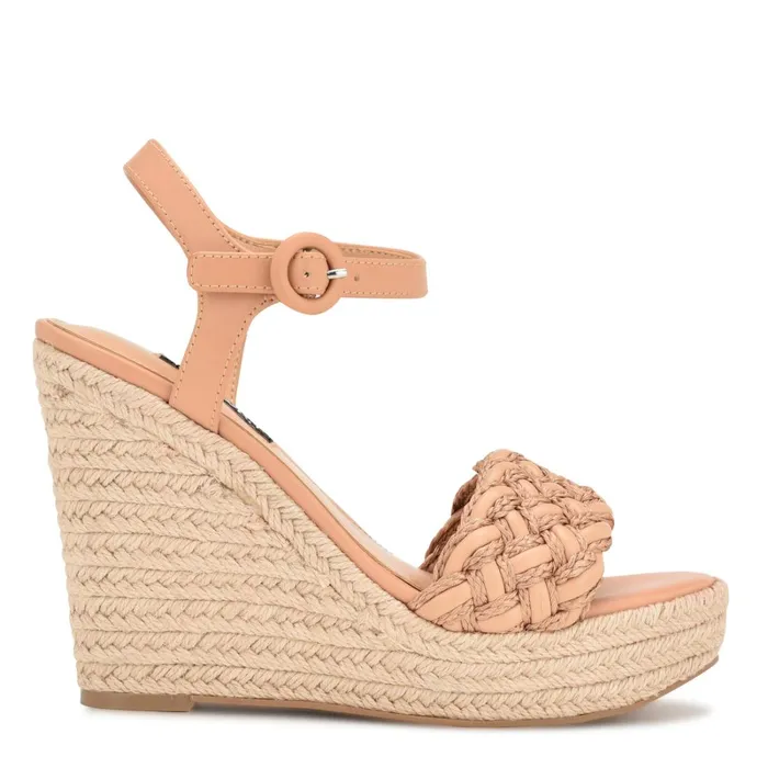 Hosana Espadrille Wedge Sandals Dark Blush Women Nine West Wedges