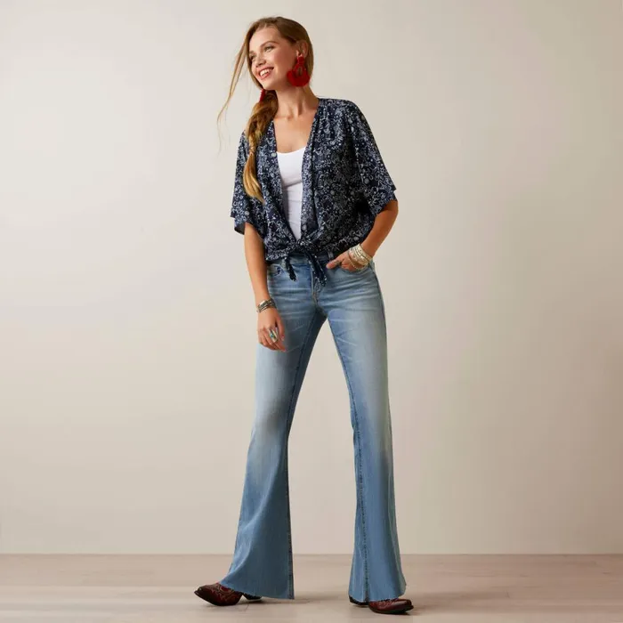 Howdy Print Wrap Wrap Multi Print Women Ariat TShirts and Tops
