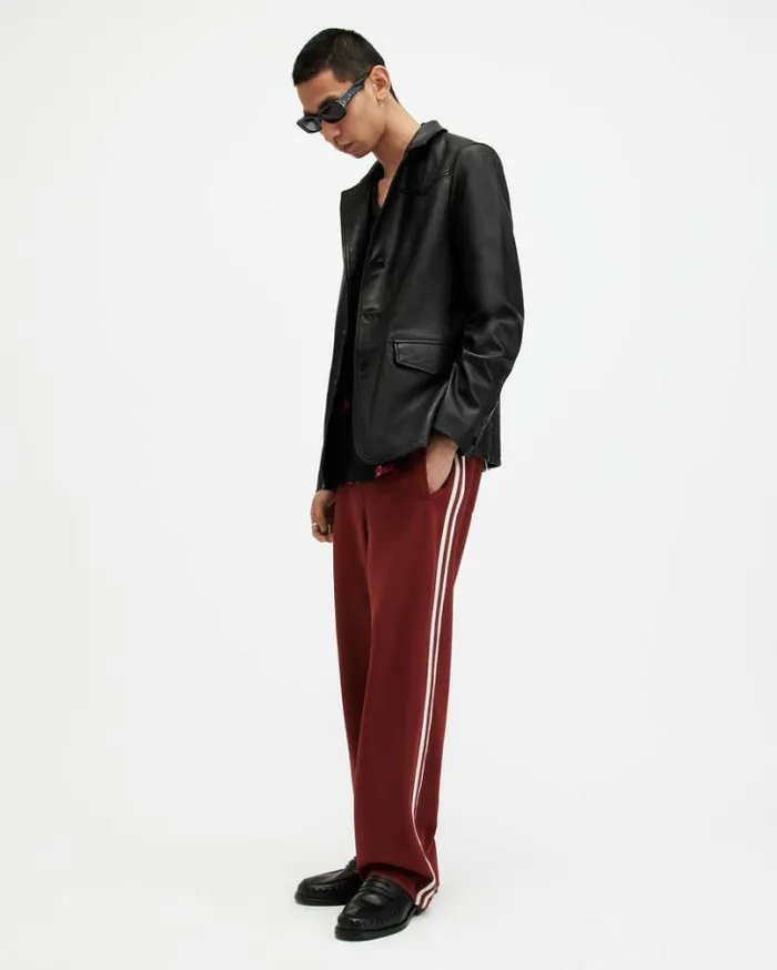 Hunter Leather Blazer Black Men AllSaints Leather Jackets