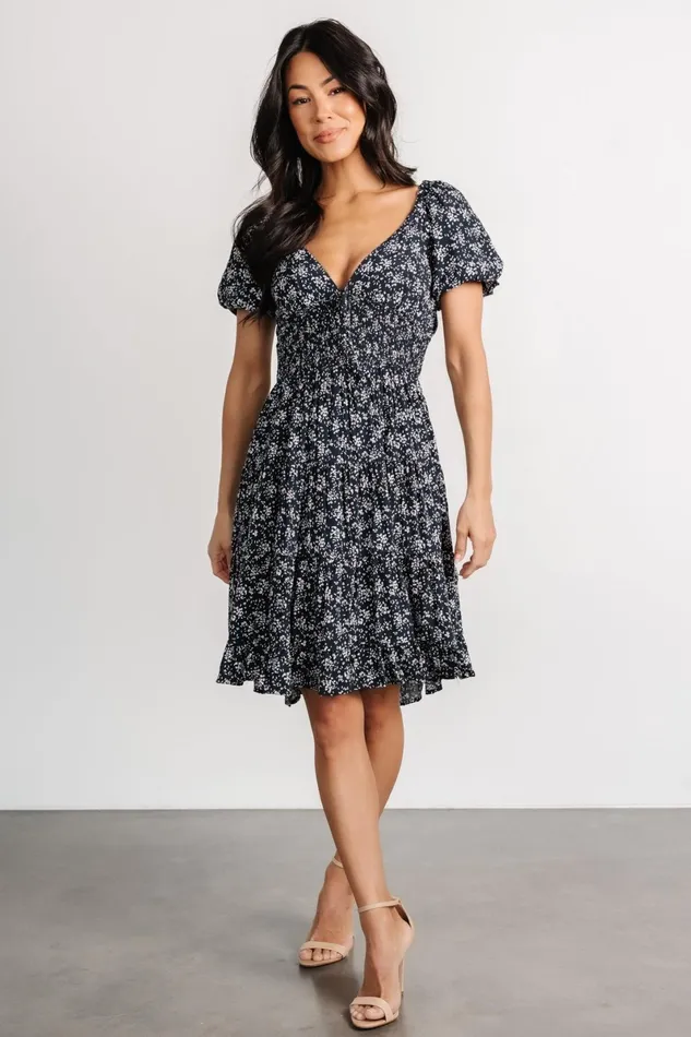 Huntington Short Dress Navy Print Women Baltic Born Short Dresses Huntington Short Dress Navy Print Women Baltic Born Short Dresses