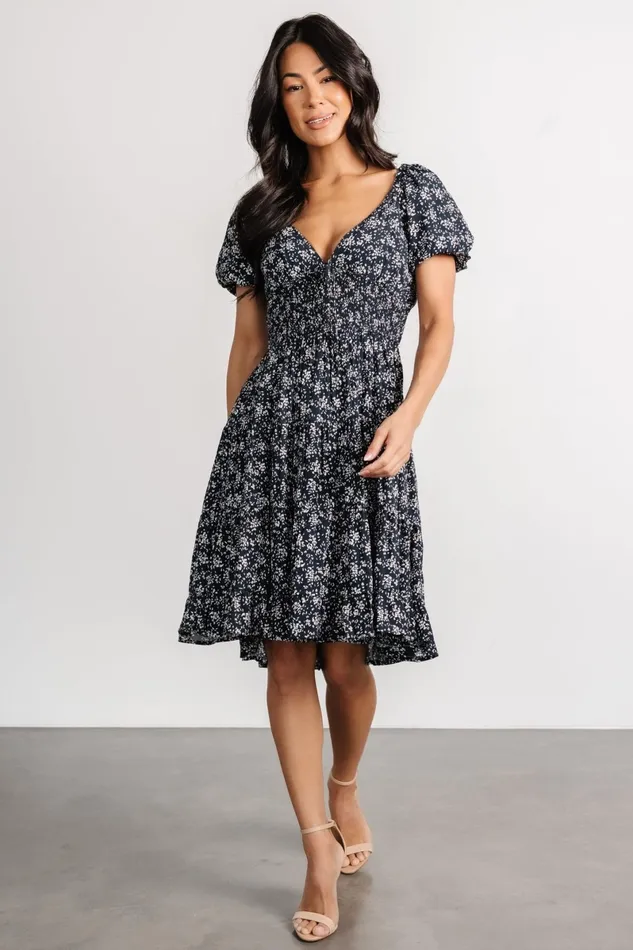 Huntington Short Dress Navy Print Women Baltic Born Short Dresses Huntington Short Dress Navy Print Women Baltic Born Short Dresses