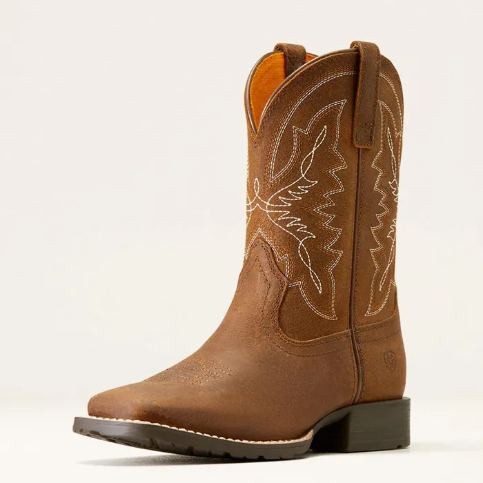 Hybrid Rancher Western Boot Distressed Tan Kids Ariat Big Kids039 Footwear