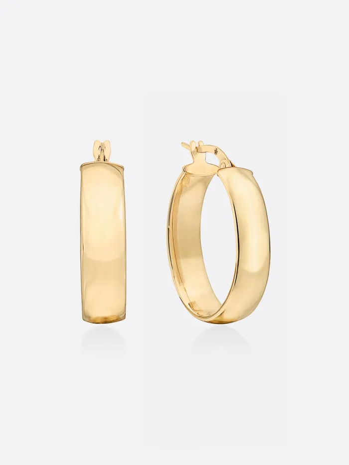 Icons Yellow Gold Oval Hoop Earrings Yellow Gold Women Brochu Walker Fine Jewelry