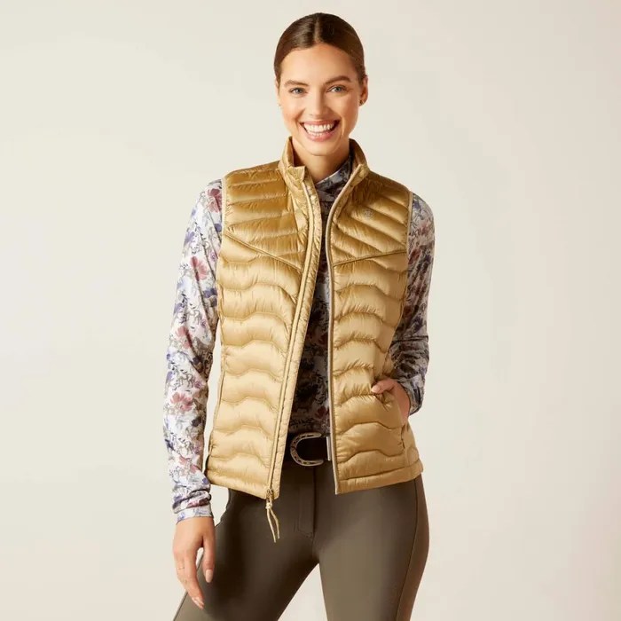 Ideal Down Vest Iridescent Fields Of Rye Women Ariat Jackets and Vests