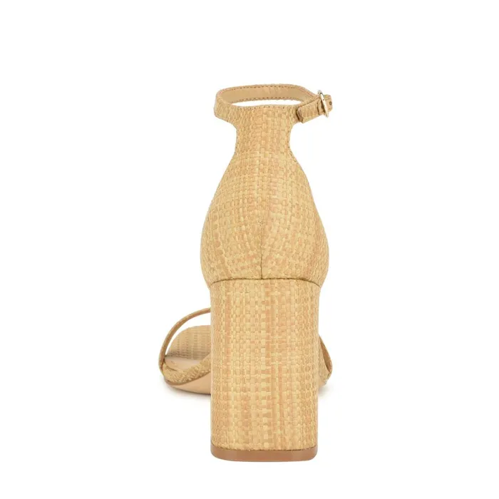 Ilea Ankle Strap Sandals Natural Raffia Women Nine West Heeled Ilea Ankle Strap Sandals Natural Raffia Women Nine West Heeled