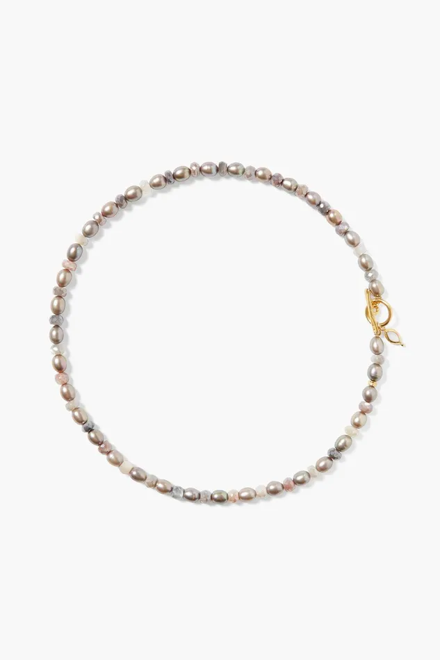 Indira Toggle Necklace Taupe Pearl Mix Women Chan Luu Necklaces