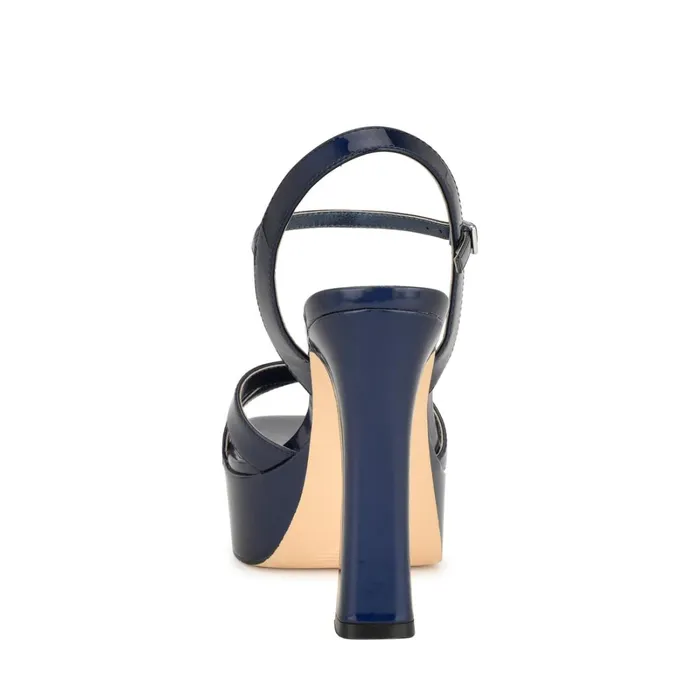 Iriv Platform Sandals Blue Patent Women Nine West Heeled Iriv Platform Sandals Blue Patent Women Nine West Heeled